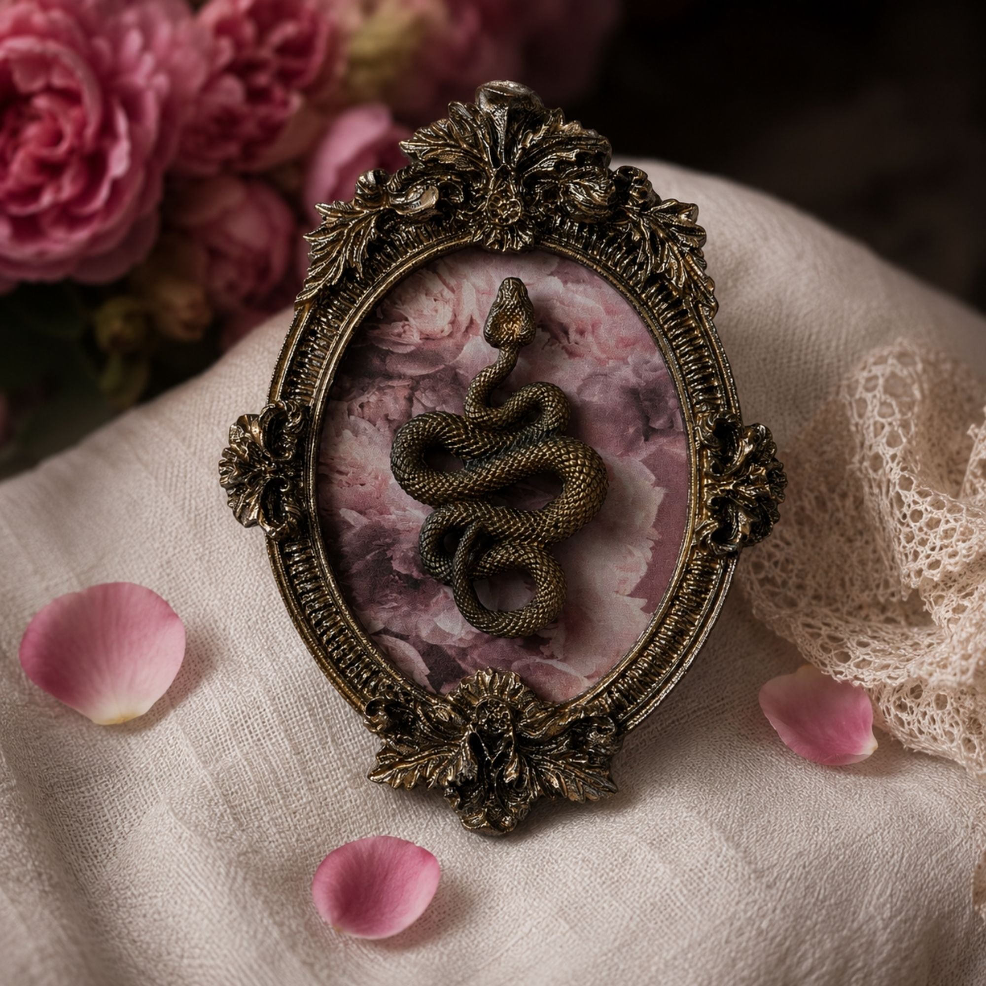 Cadres gothique Serpent et Fleurs Baroques - Déco Gothique Cabinet Curiosités Vintage - Set Cadres Muraux Résine Légère Dark Academia (Copie)