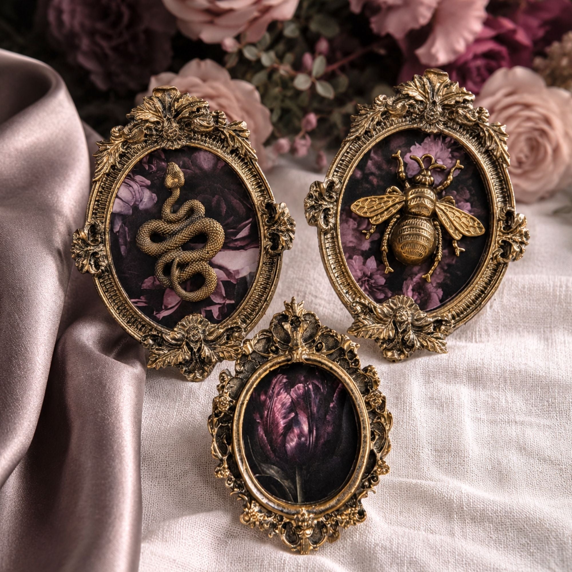 Décoration dark academia Baroques Taxidermie - Déco Cabinet de Curiosités Gothique Vintage - Set Cadres Muraux Résine Légère Dark Academia (Copie)