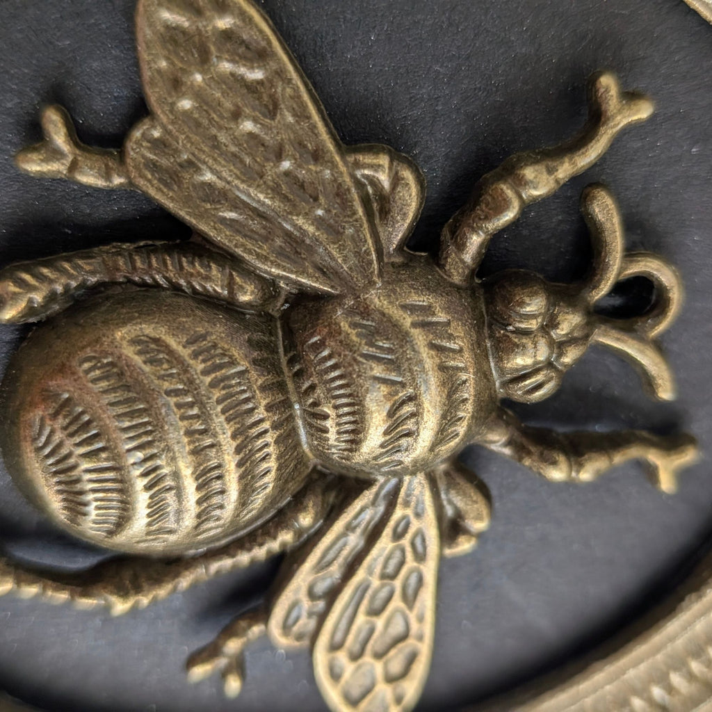 Duo Cadres Libellule et Abeille Dorées en Relief - Déco Cabinet de Curiosités Gothique Vintage - Set Cadres Muraux Résine Légère Dark Academia 8.5cm (Copie) (Copie)