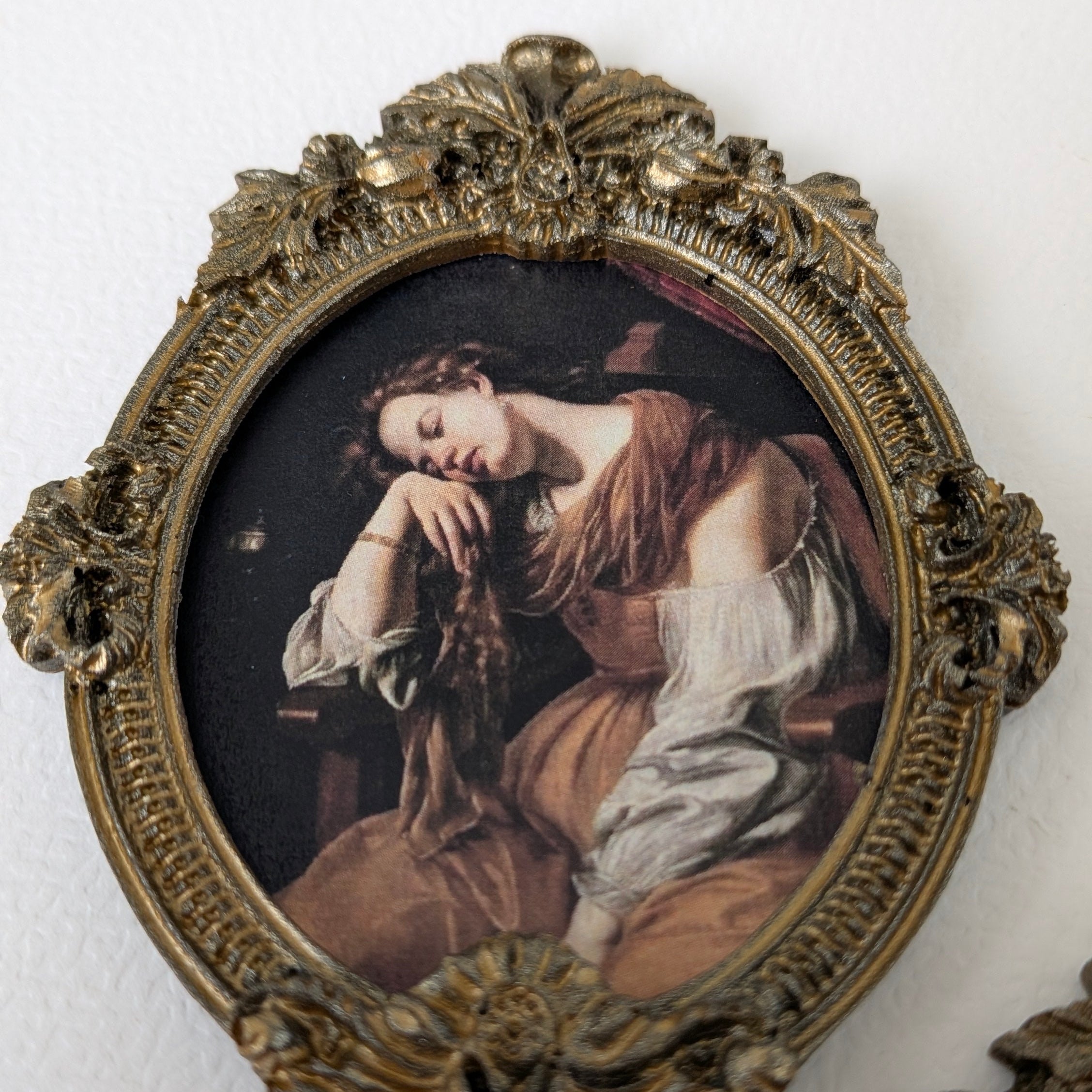 Lot de 3 mini cadres baroques dorés – Illustrations Anges & Peintures Classiques style renaissance